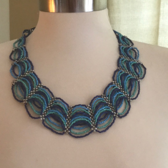 Vintage Jewelry - Braided beauty in blues necklace